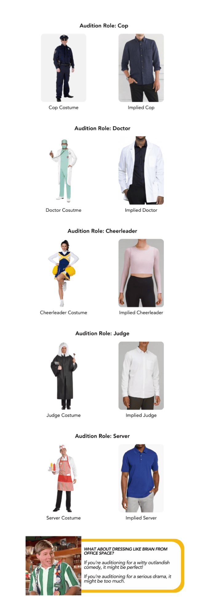 audition clothing example